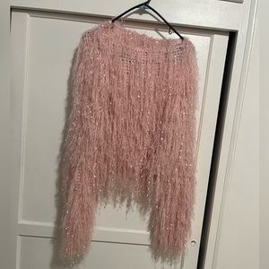 Pink Fluffy Shag Sweater